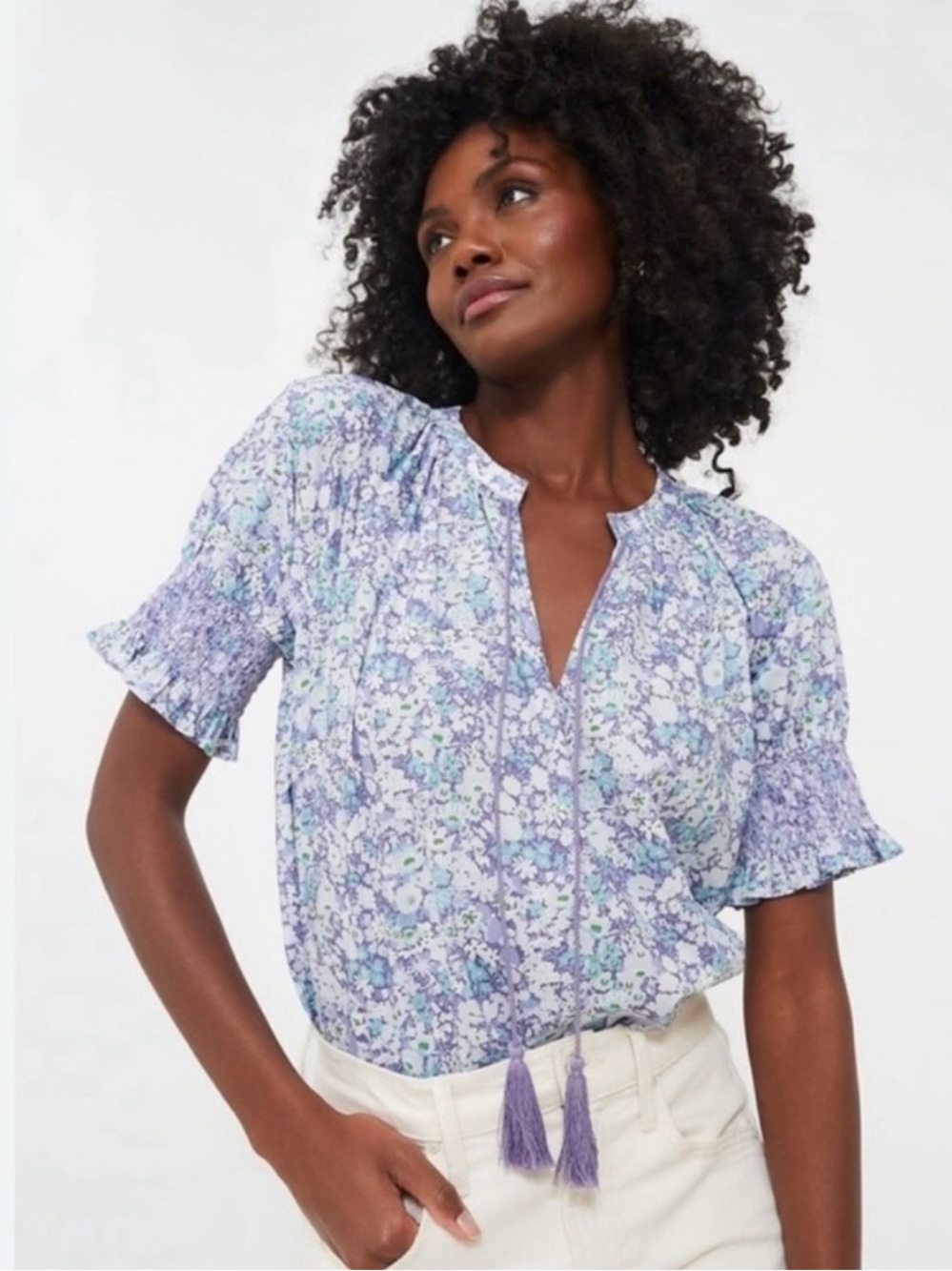 Tuckernuck hyacinth House purple blue Colleen Blouse top size L